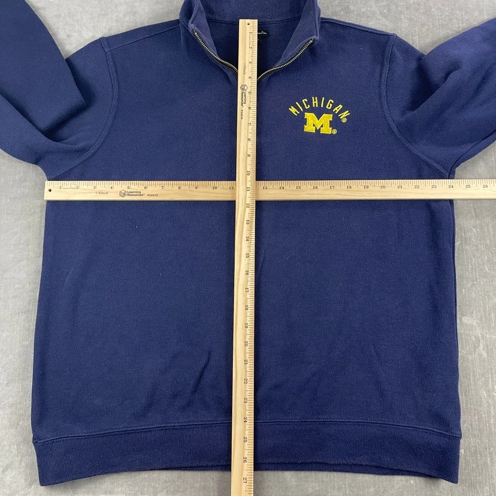 Michigan Wolverines Champion Elite Mens XL Navy Quarter Zip Pullover Sweatshirt